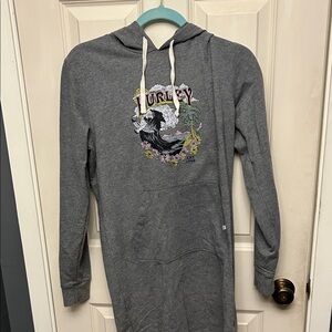 Hurley Gray Hoodie Dress with Graphic Design
